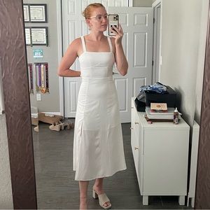 SHEIN White Midi Dress